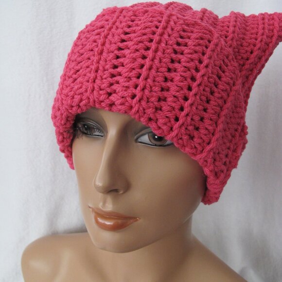 Bright Pink Cat Ear Beanie - Picture 6 of 7